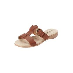 Women's The Dawn Slip On Sandal by Comfortview in Tan (Size 8 1/2 M)