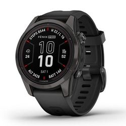 Garmin fenix 7s Pro Sapphire Solar GPS Watch GPS Watches Carbon Gray DLC Titanium with Black Band