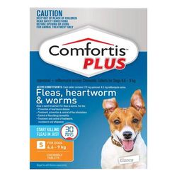 Comfortis Plus (Trifexis) For Small Dogs (4.6-9kg) Orange 6 Chews