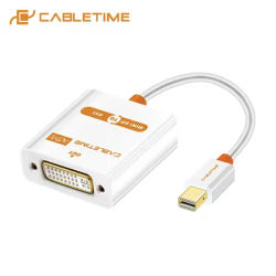 CABLETIME – adaptateur M/F Mini Displayport vers DVI convertisseur Thunderbolt Mini DP vers DVI