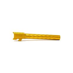 Faxon Firearms Gen 5 Match Pistol Barrel w/ Patented Flame Fluting Glock Glock 34 9mm 1-10 Twist Non Threaded TIN Gold GB910N345LGQ-N-TIN