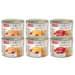 6x200g Trial Pack Adult Single Protein Animonda Carny Wet Cat Food