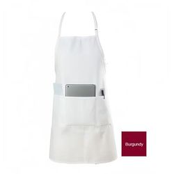 Chef Revival 601BAO-3-BG Bib Apron, 3 Compartment Pocket, Poly/Cotton, 28 x 30", Burgundy, Red