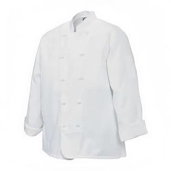 Chef Revival J050-M Poly Cotton Chef Jacket, Cloth Knot, Medium, White
