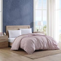 Coleridge Striped Red Full/queen Duvet Cover