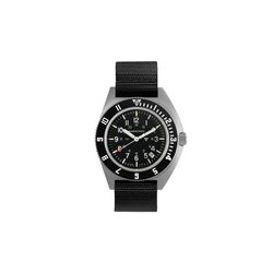 Marathon Steel Navigator Watch w/ Date SSNAV-D On Ballistic Nylon Strap Length 11in Black 41 mm WW194013SS-0101