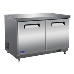 Valpro VPUCF48 48" W Undercounter Freezer w/ 2 Sections & 2 Doors, 115v, Silver