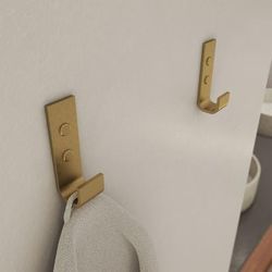 Randolph Morris Flat Metal Hook (pack of 2) Brushed Gold 10045083-343