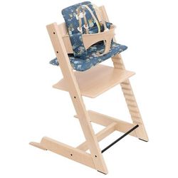 Tripp Trapp High Chair and Cushion with Stokke Tray - Natural / Into the Deep