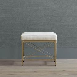 Jules Rectangular Vanity Stool - Matte Champagne - Frontgate