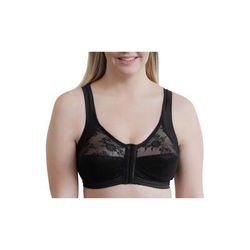 Plus Size Women's Front Closure Back Support Bandeau Bra by Rago in Black (Size 34 D)