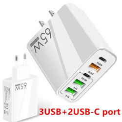 USB C Charger Fast Charging 65W Type C PD QC3.0 Mobile Phone Adapter For iPhone Xiaomi Huawei