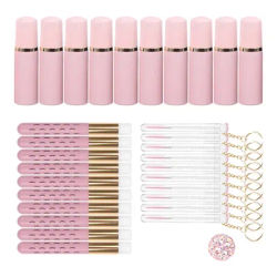 30Pcs 60ML Eyelash Shampoo Brush Empty Soap Bottle Set Including 10pcs Mascara Brush 10pcs Remove Blackhead Nose Cleanser