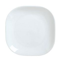 Libbey 911194420 8" Square Plate, Coupe, w/ Reflections Pattern & Shape, Alumawhite Body