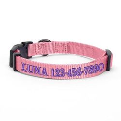 Personalized Solid Dog Collar, Millennial Pink, X-Small