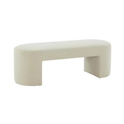 Elena Cream Velvet Bench - TOV-OC68640