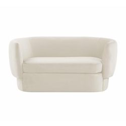 Isabella Cream Velvet Loveseat - TOV-L44201