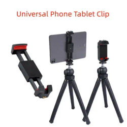 Universal Phone Tablet Clip Multifunctional Cellphone Holder Tripod With 1/4 Screw Adapter for iPad