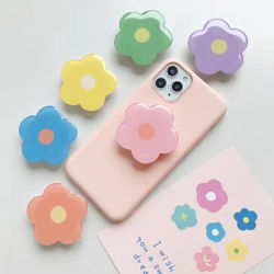 Cartoon Flower Finger Ring Holder Phone Socket Expanding Stand Phone Ring Grip For iPhone Samsung Mobile Phone Accessories