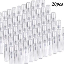 20 Pack 3ml/2ml/5ml Mini Clear Plastic Spray Bottle Empty Cute Perfume Atomizer for Cleaning, Travel, Essential Oils, Perfume