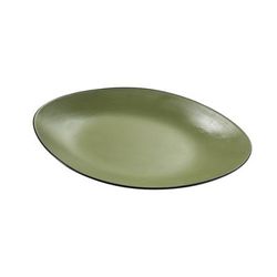 Yanco BM-213GR 13 1/2" x 8 1/2" Oval Melamine Dinner Plate - Green