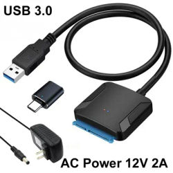 Adaptateur de disque dur USB 3.0 A TYPE-C à Sata III convertisseur pour disque dur externe SSD de