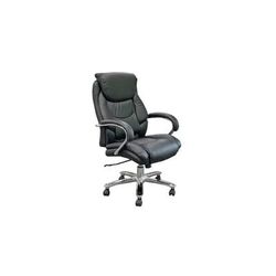Professional 500 lbs. Capacity Black Leather Desk & Conference Chair w/ 24"W Seat