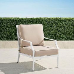 Grayson Lounge Chair with Cushions in White Aluminum - Standard, Rain Black - Frontgate