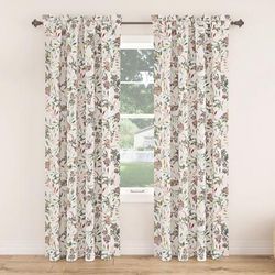 Wide Width Sun Zero™ Lily Garden Textured Rod-Pocket Panel by BrylaneHome in Multi (Size 54" W 84" L)