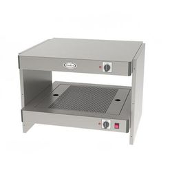 Cadco PGW-5 220V Pass & Go Full Service Countertop Heated Display Shelf - 2 Shelves, 220v, Silver