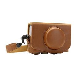 MegaGear Ever Ready Leather Camera Case for Canon PowerShot SX730 HS/SX740 HS (Light MG1175