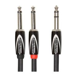 Roland Black Series 1/4" TRS to Dual 1/4" TS Cable (5') RCC-5-TR28V2