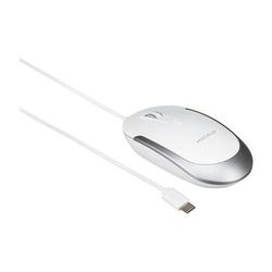 Macally USB Type-C Optical Silent Click Mouse (White with Silver Trim) UCDYNAMOUSE