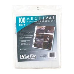 Print File Archival Storage Page for Negatives (Holds 6 Polaroid 665, 100 Pack) 039-0325