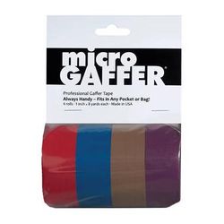 Visual Departures microGAFFER Compact Gaffer Tape (1" x 8 yd, 4-Pack, Red, Blue, Brown, Purpl GT-89AB