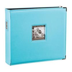 Pioneer Photo Albums T-12JF 12x12" 3-Ring Binder Sewn Leatherette Silver Tone Corner Scrapbook ( T12JF/CBL