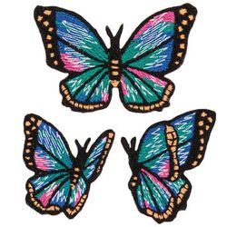 buttinette Écussons « papillons », dim. : 3,9–6 cm, contenu : 3 écussons