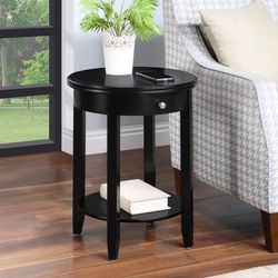 American Heritage Baldwin 1 Drawer End Table with Shelf - Convenience Concepts 7100350BL