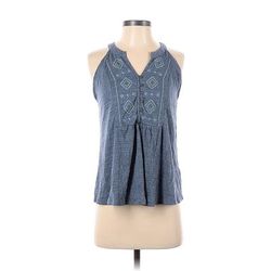 Cable & Gauge Sleeveless Top Blue Halter Tops - Women's Size Small
