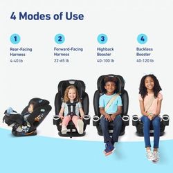 Graco 4Ever DLX SnugLock Grow 4-in-1 Convertible Car Seat - Henry