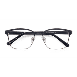 Unisex s square Black Golden Metal Prescription eyeglasses - Eyebuydirect s Sublime