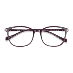 Unisex s rectangle Dark Red Metal,Plastic Prescription eyeglasses - Eyebuydirect s Nola