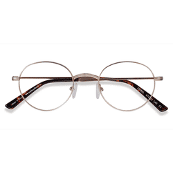 Unisex s oval Golden Metal Prescription eyeglasses - Eyebuydirect s Izabel