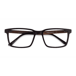 Unisex s rectangle Brown Acetate,Eco Friendly,Mixed Wood Prescription eyeglasses - Eyebuydirect s Symbiosis