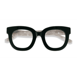 Female s square Dark Green White Acetate Prescription eyeglasses - Eyebuydirect s Astra