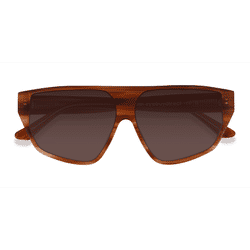 Unisex s aviator Striped Brown Acetate Prescription sunglasses - Eyebuydirect s Bruno