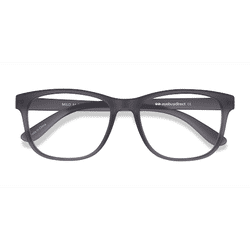 Unisex s square Matte Gray Plastic Prescription eyeglasses - Eyebuydirect s Milo