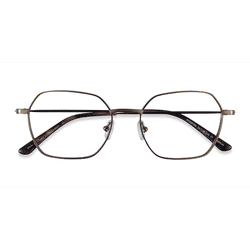 Unisex s geometric Bronze Titanium Prescription eyeglasses - Eyebuydirect s Kingston
