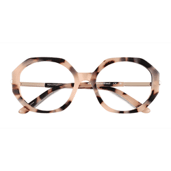 Female s oval Ivory Tortoise Acetate,Metal Prescription eyeglasses - Eyebuydirect s Rollerskate
