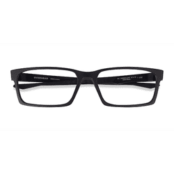 Unisex s rectangle Satin Black Plastic Prescription eyeglasses - Eyebuydirect s Oakley Overhead